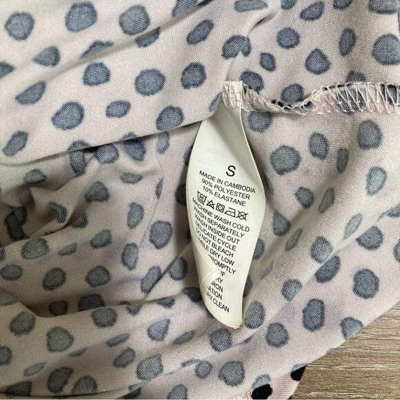 Kate Spade Pink and Black Dot Sleep Shirt Small Button Up Short Sleeve - Picture 8 of 8